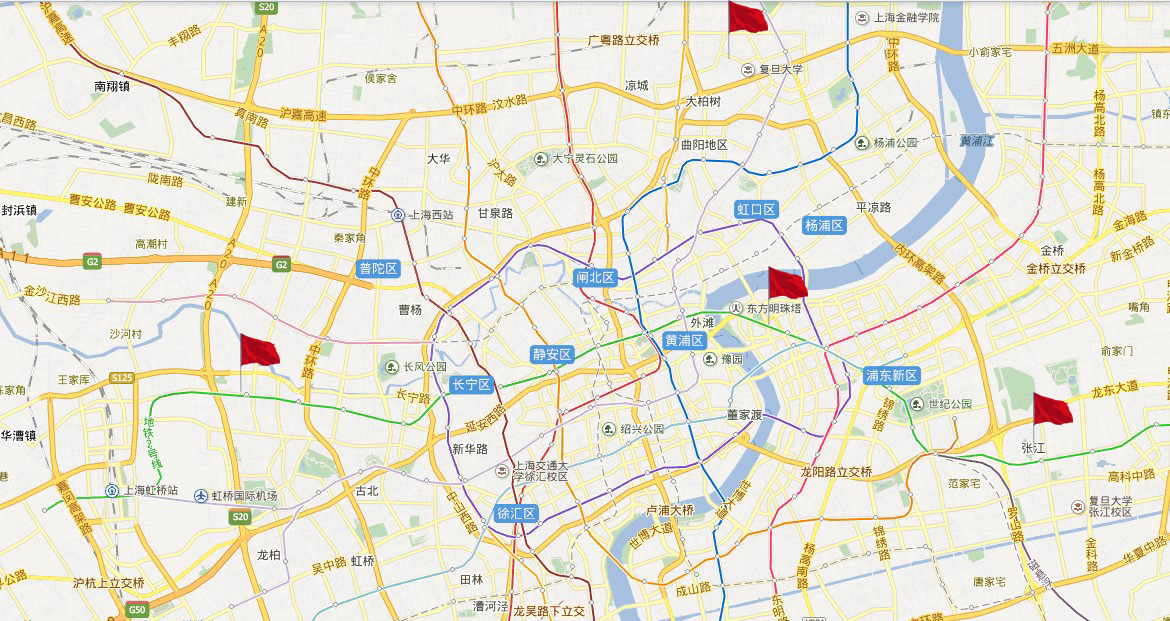 洪门上海市地图